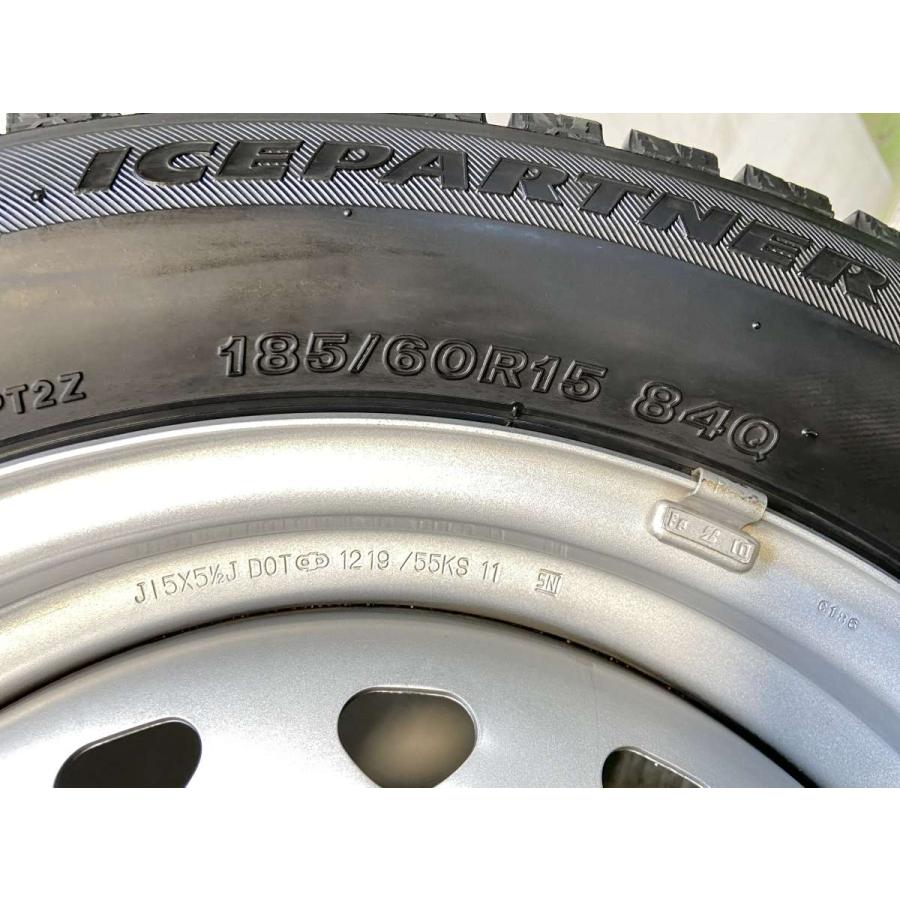中古タイヤ スタッドレスタイヤ ホイールセット 4本セット 185/60R15  　 JECT R6 15x5.5  100/114.3-4穴 ブリヂストン アイスパートナー2 | BRIDGESTONE | 09