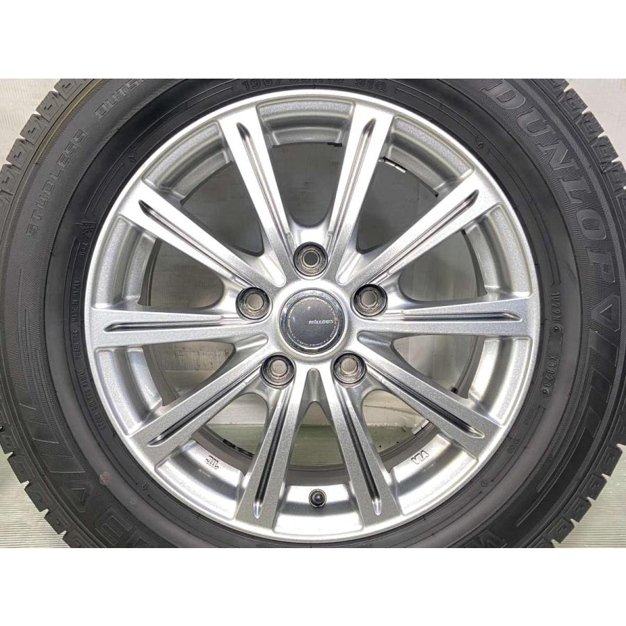 中古タイヤ スタッドレスタイヤ ホイールセット 4本セット 195/65R15  　 MILLOUS 15x6.0 53 114.3-5穴 ダンロップ ウィンターマックス 03 | DUNLOP | 06