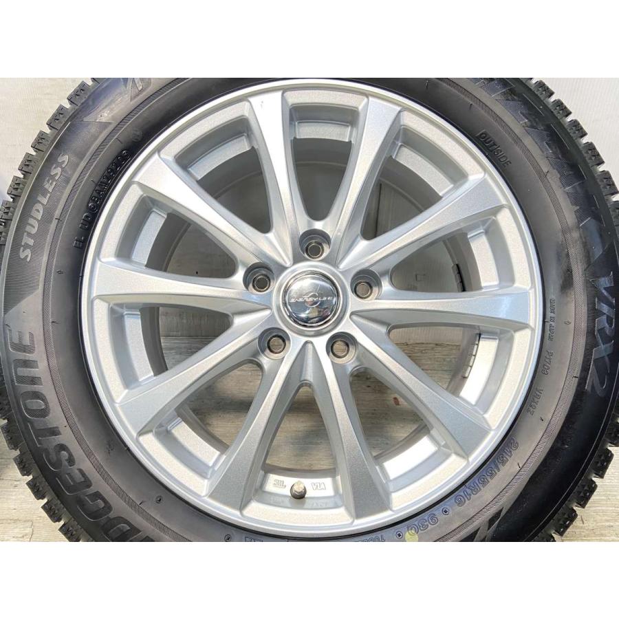 ■中古★ブリヂストンGIRO NS6★16インチスタッドレスタイヤ＆ホイール 4本セット★ブリジストン215/55R16 7J 100/114.3マルチ BRIDGESTONE（ブリヂストン） 中古タイヤ スタッドレスタイヤ ホイール
