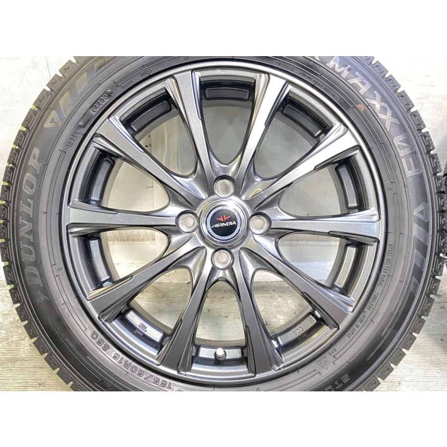 AIRNOVA ホイール付き　スタッドレスタイヤ　4本セット　16インチ DUNLOP（ダンロップ） 中古タイヤ スタッドレスタイヤ ホイールセット