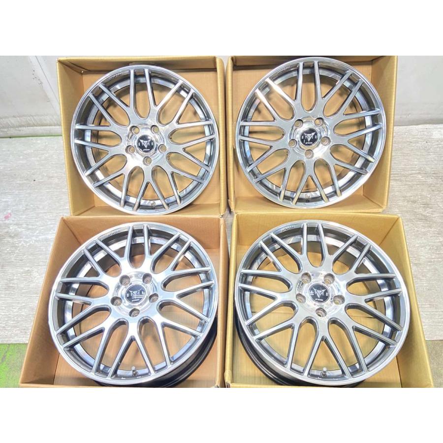 中古ホイール 4本 WORK レイバー 18x7.0 53 114.3-5穴 中古アルミ