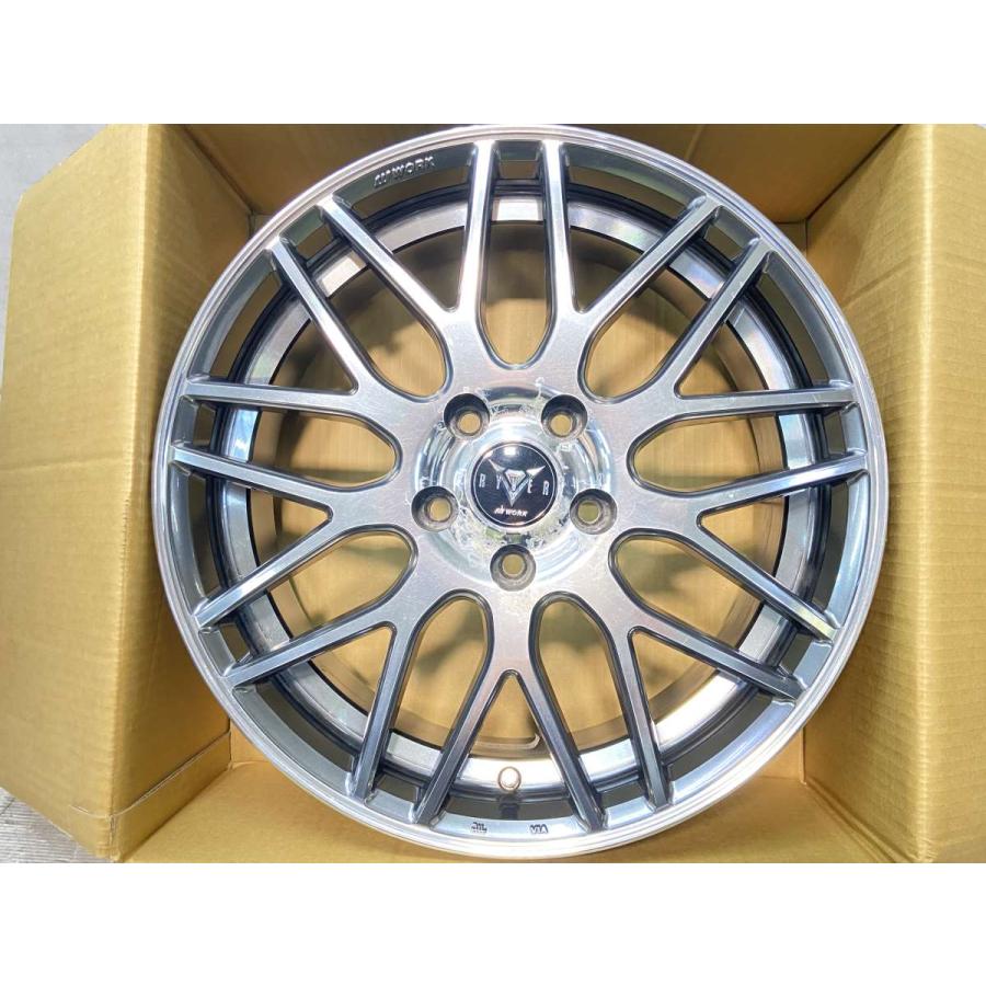 中古ホイール 4本 WORK レイバー 18x7.0 53 114.3-5穴 中古アルミ