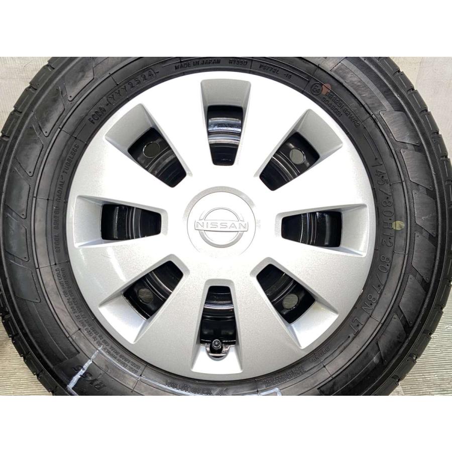 中古タイヤ サマータイヤ ホイールセット 4本セット 145/80R12 80/78LT 日産純正  12x4.0  100-4穴 ヨコハマ ブルーアースVAN RY55_3
