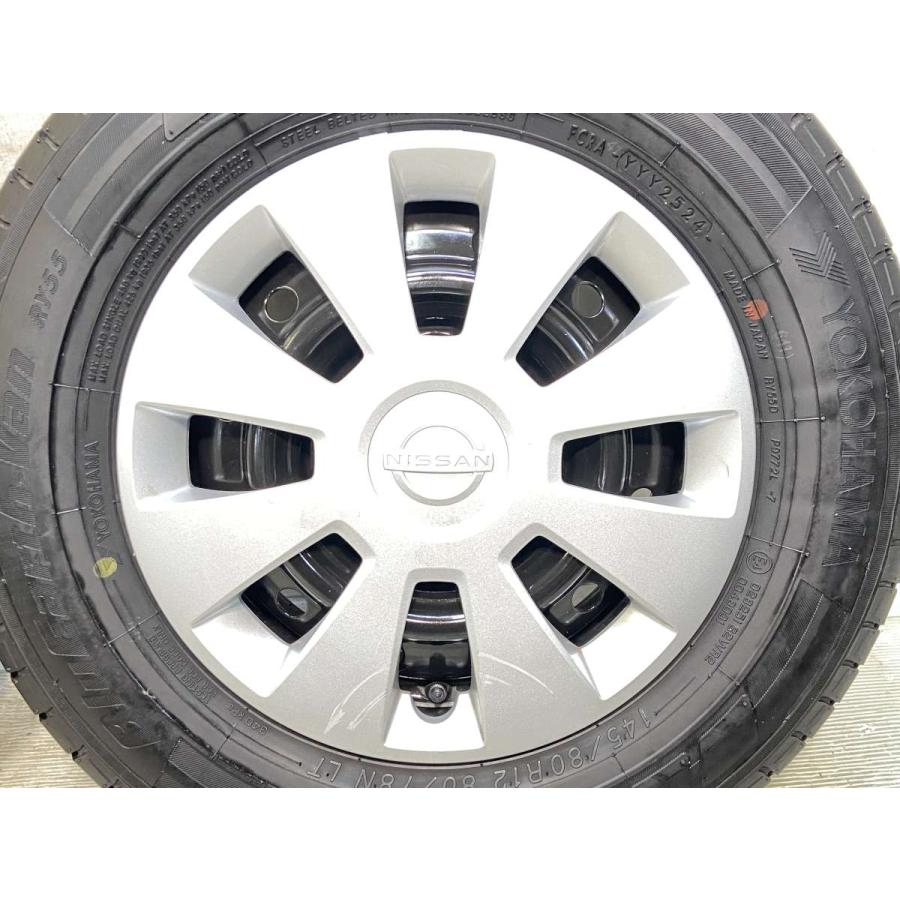 中古タイヤ サマータイヤ ホイールセット 4本セット 145/80R12 80/78LT 日産純正  12x4.0  100-4穴 ヨコハマ ブルーアースVAN RY55_5