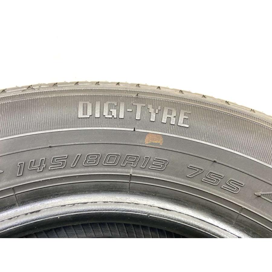 送料無料◆145/80R13/夏4本/残溝約5㎜/製造2019年/ダンロップ DUNLOP（ダンロップ） 中古タイヤ サマータイヤ 4本セット 145/80R13