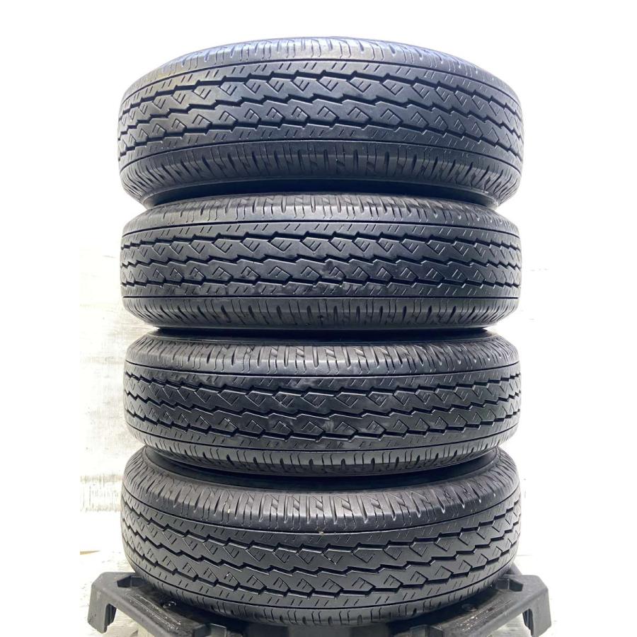 中古タイヤ サマータイヤ ホイールセット 4本セット 165R13 6PR 日産純正  13x5.0  100-4穴 ブリヂストン V600の画像