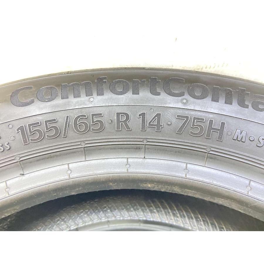 ②新品夏タイヤ155/65R14・中古社外アルミ　２本セット コンチネンタル（CONTINENTAL） 中古タイヤ サマータイヤ 2本セット