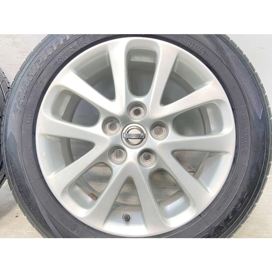 ニッサン純正アルミホイル 夏用タイヤ付き 205/55R16 4本まだ使えると 