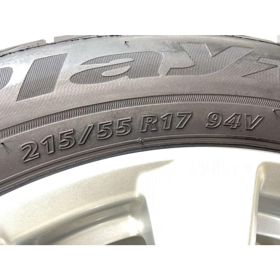 お買い得　トヨタ純正アルミ　バリ溝　スタッドレスブリヂストン215/55/R17 BRIDGESTONE（ブリヂストン） 中古タイヤ サマータイヤ ホイールセット