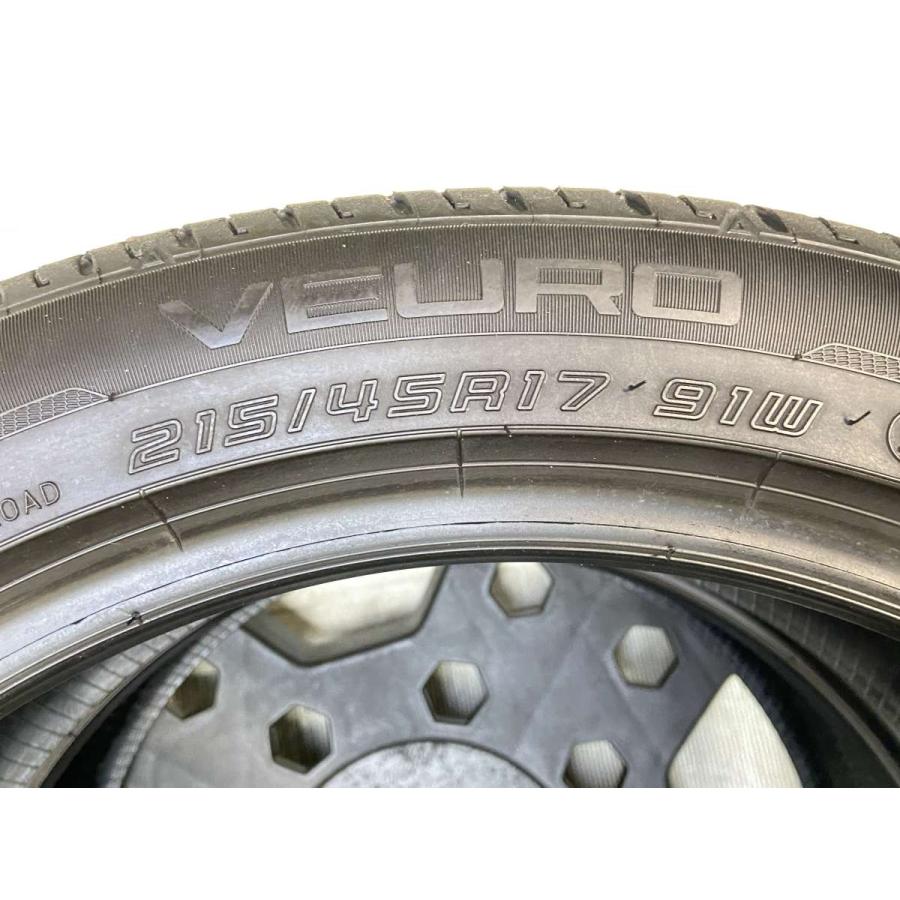 中古タイヤ サマータイヤ 2本セット  215/45R17  ダンロップ ヴューロ VE304_3
