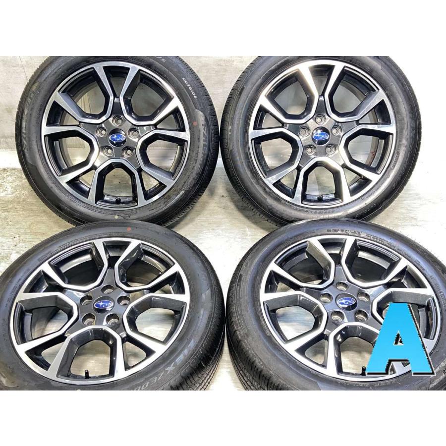 中古タイヤ サマータイヤ ホイールセット 4本セット 225/55R18  スバル純正  18x7.0 48 114.3-5穴 ファルケン ジークス ZE001A A/S
