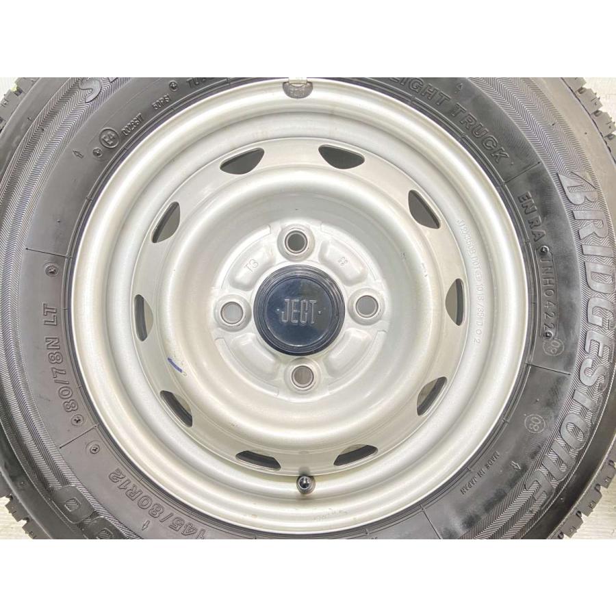 中古タイヤ スタッドレスタイヤ ホイールセット 4本セット 145/80R12 80/78 LT 　 JECT T3 12x3.5  100-4穴 ブリヂストン W300｜aingshop｜05