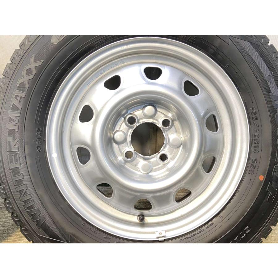中古タイヤ スタッドレスタイヤ ホイールセット 4本セット 185/70R14  　 TOPY M47A 14x5.0  100-4穴 ダンロップ ウィンターマックス WM02_5