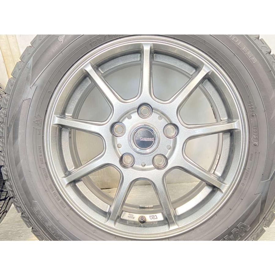 中古タイヤ スタッドレスタイヤ ホイールセット 4本セット 195/65R15  　 G-SPEED 15x6.0 53 114.3-5穴 ダンロップ ウィンターマックス WM02｜aingshop｜05