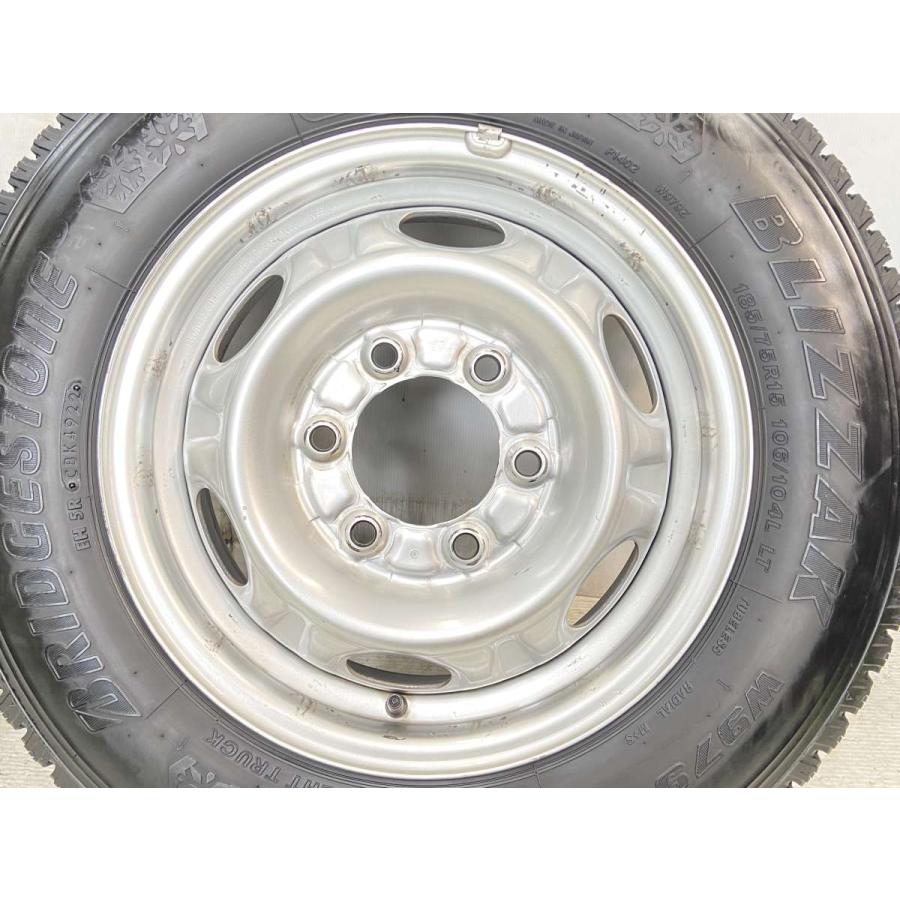 中古タイヤ スタッドレスタイヤ ホイールセット 4本セット 185/75R15 106/104 LT 日産純正  15x5.5  139.7-6穴 ブリヂストン ブリザック W979｜aingshop｜05