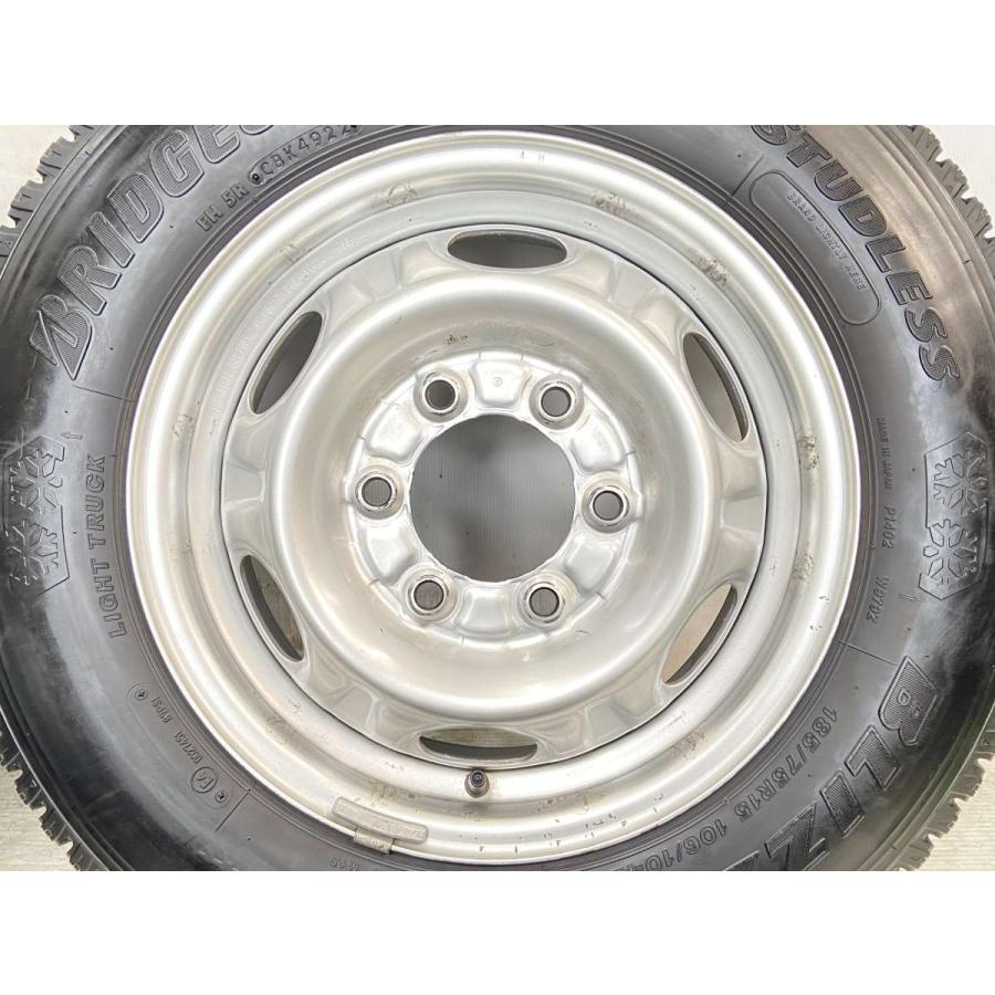 中古タイヤ スタッドレスタイヤ ホイールセット 4本セット 185/75R15 106/104 LT 日産純正  15x5.5  139.7-6穴 ブリヂストン ブリザック W979｜aingshop｜06