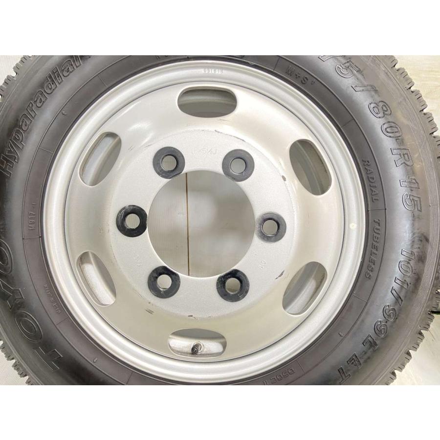 中古タイヤ スタッドレスタイヤ ホイールセット 6本セット 175/80R15 101/99 LT 日産純正  15x5.5  170mm-6穴 トーヨータイヤ M917｜aingshop｜05