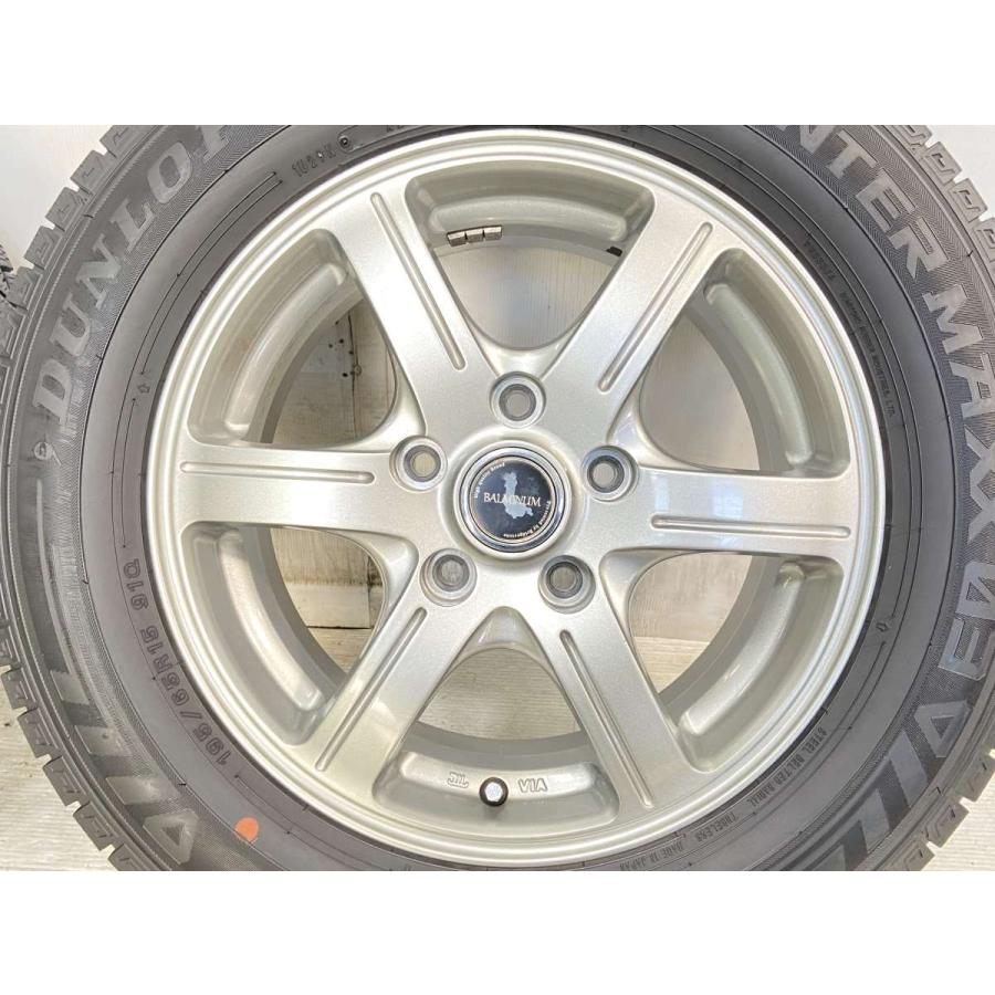 ◆◆SOLD OUT！◆◆　バリ山スタッドレス195/65R15とアルミホイールセット☆ダンロップ DUNLOP（ダンロップ） 中古タイヤ スタッドレスタイヤ ホイールセット