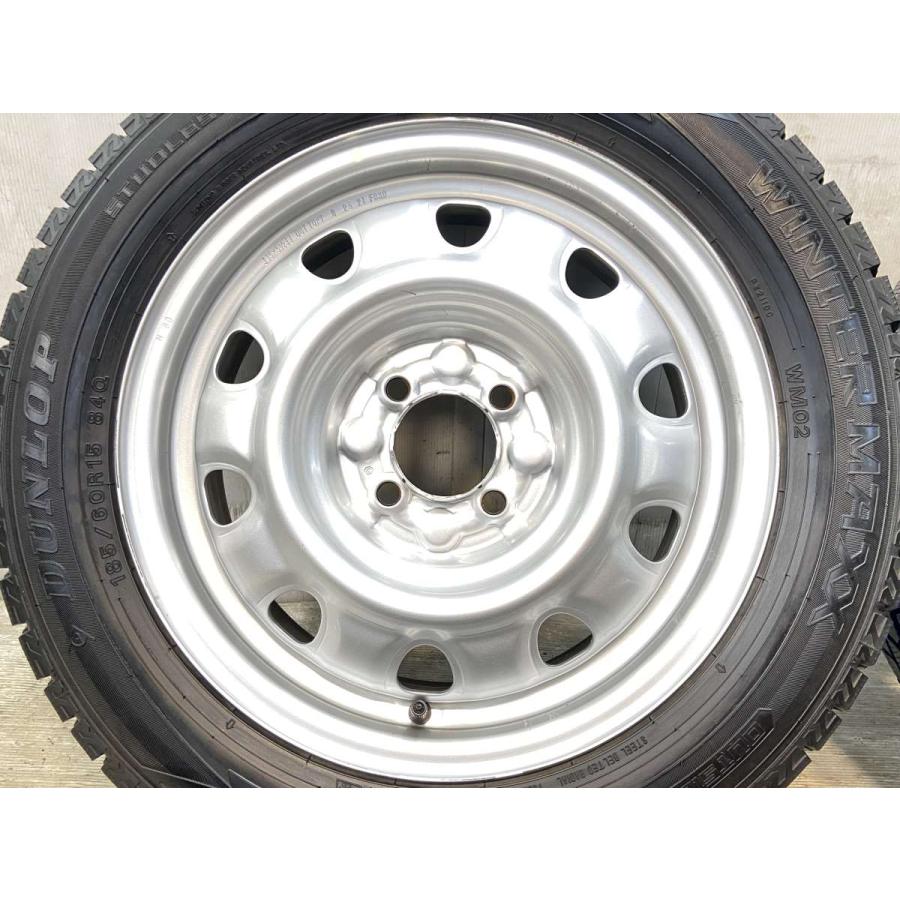中古タイヤ スタッドレスタイヤ ホイールセット 4本セット 185/60R15    TOPY M60 15x5.5  100-4穴 ダンロップ ウィンターマックス WM02の画像