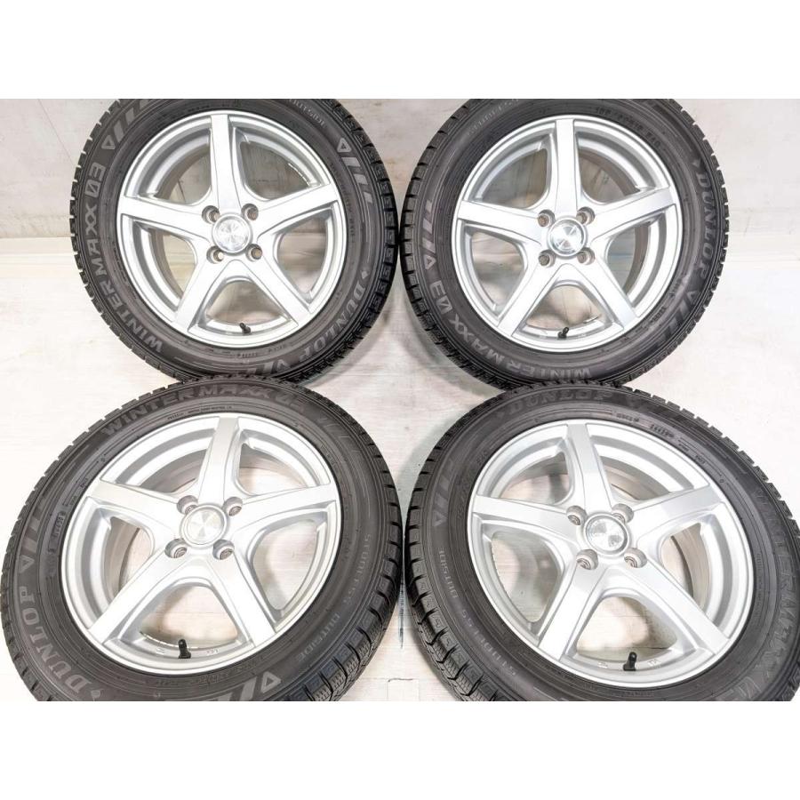 VIOLETTO 15インチ ホイール、ダンロップスタッドレスタイヤ４本セット DUNLOP（ダンロップ） 中古タイヤ スタッドレスタイヤ ホイールセット