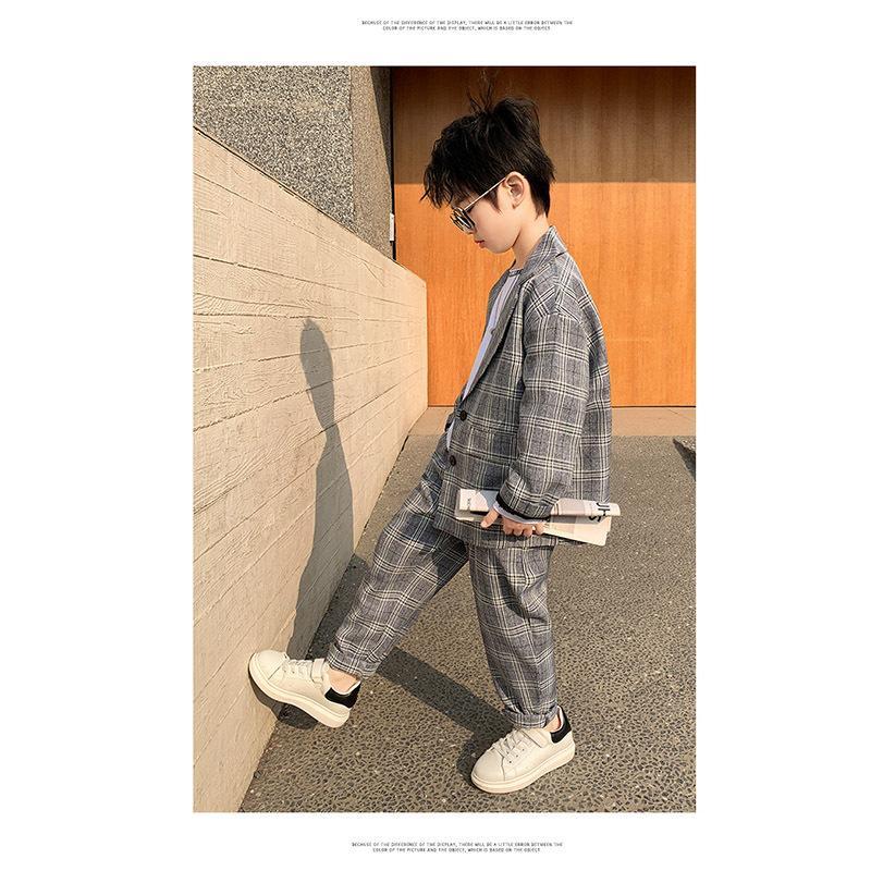 入園式 卒園式 入学式 卒業式 男の子 チェック柄 子供スーツ 2点セット
