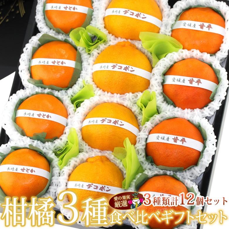 フルーツ ギフト 柑橘 みかん くだもの 果物 お誕生日 内祝い お祝い お見舞い お礼 お供え 【国産 柑橘 3種 食べ比べギフトセット(12個入) 】 | 