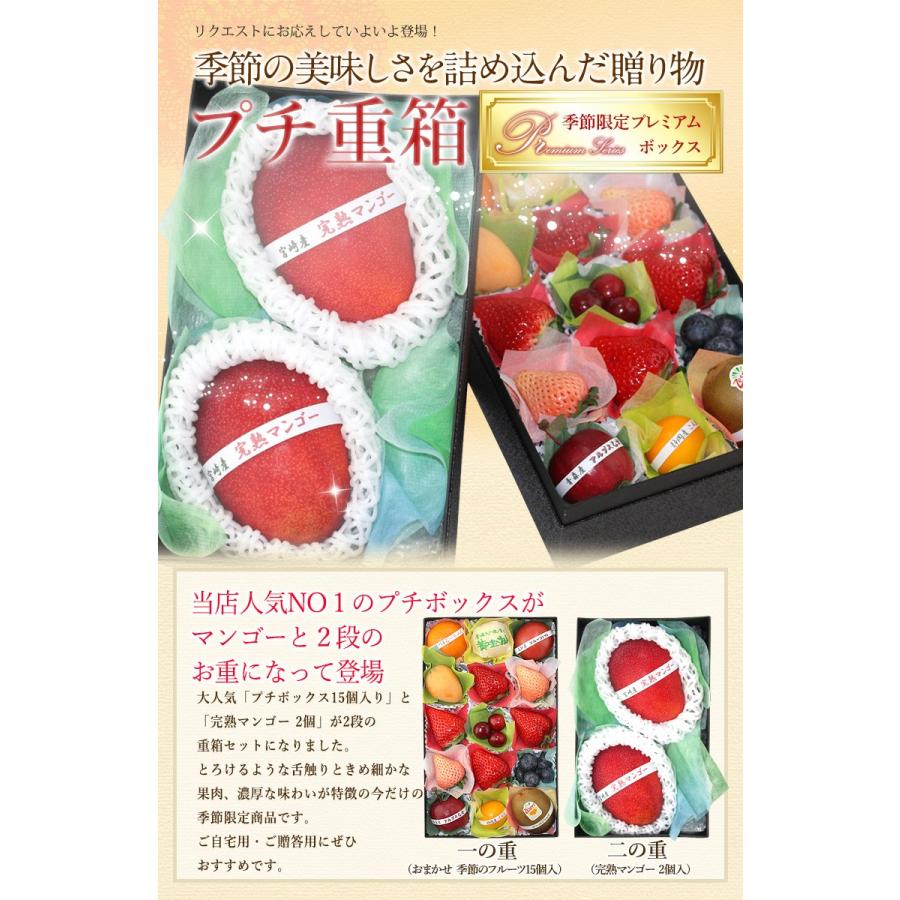 フルーツ ギフト 夏ギフト 国産 完熟マンゴー【プチ重箱プレミアム マンゴー】くだもの 果物 内祝 お祝い お見舞い 誕生日 出産内祝 |  | 01