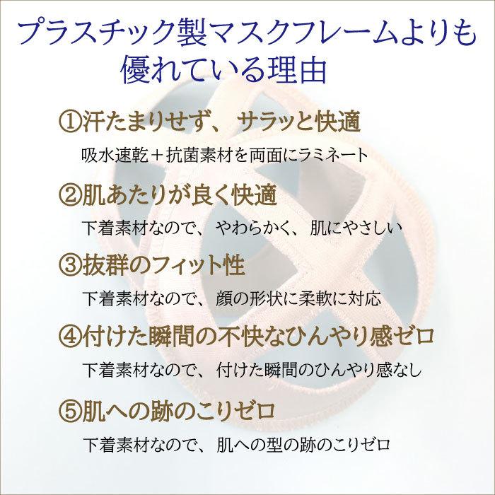 公式 亀助 吸水速乾 マスクフレーム 2個セット 日本製 3D 軽量 マスクブラケット インナーマスク 立体 化粧崩れ防止 洗える 繰り返し使える 布 水洗い 男女兼用｜aint｜13