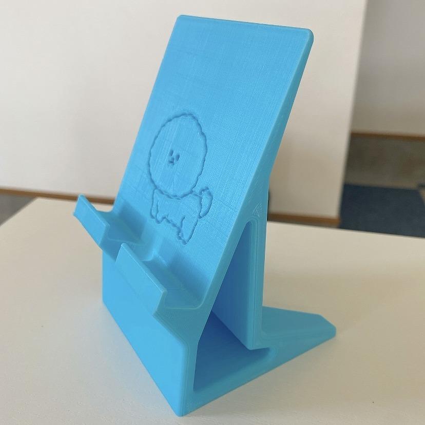 ビションフリーゼ　スマホスタンド　水色 |  | 01