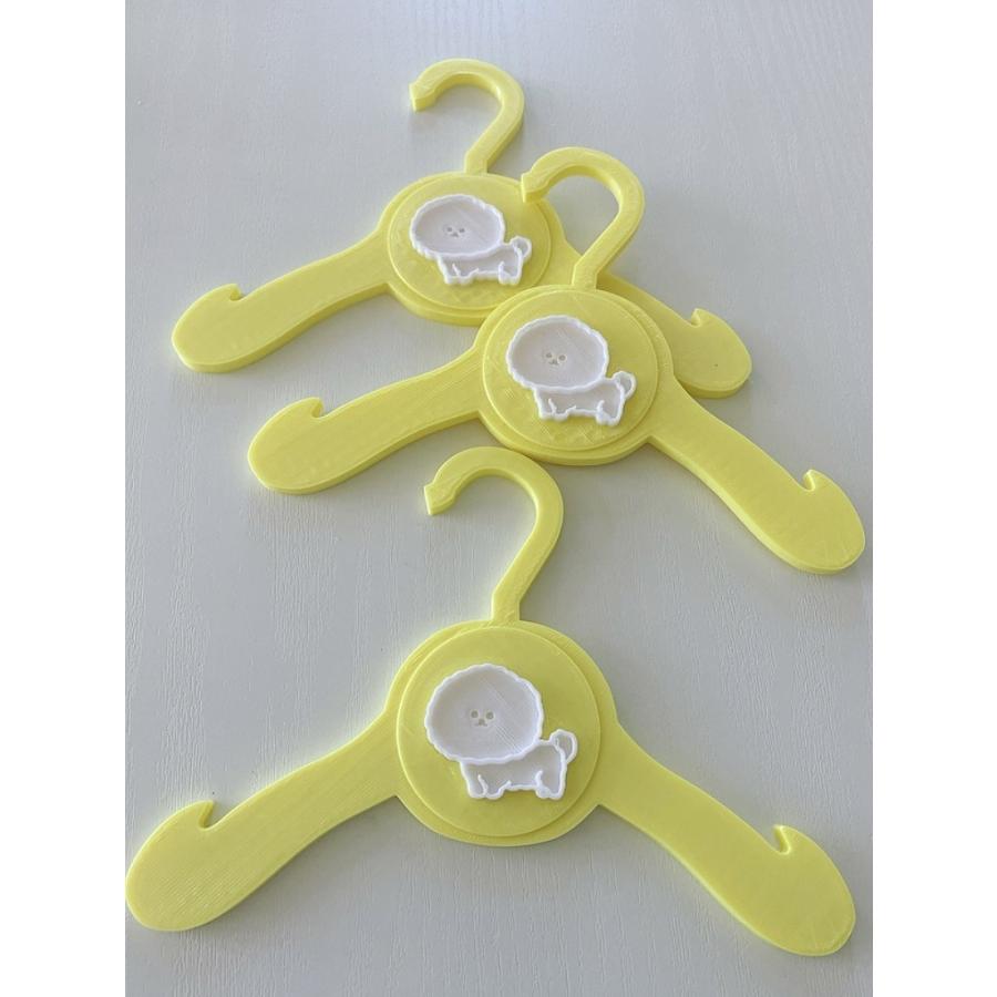 ペット用ハンガー　3本セット　ビションフリーゼ　黄色 | 