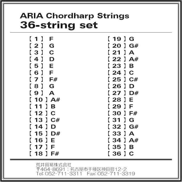 ARIA（アリア） ARIA Chordharp Strings Ariaコードハープ用 36弦
