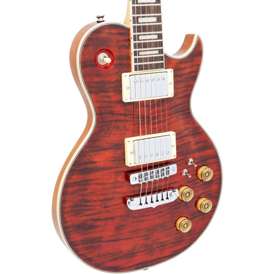 Aria ProII PE-700 SR(See-through Red) フレイムメイプルトップ エレキギター/ケース付の画像
