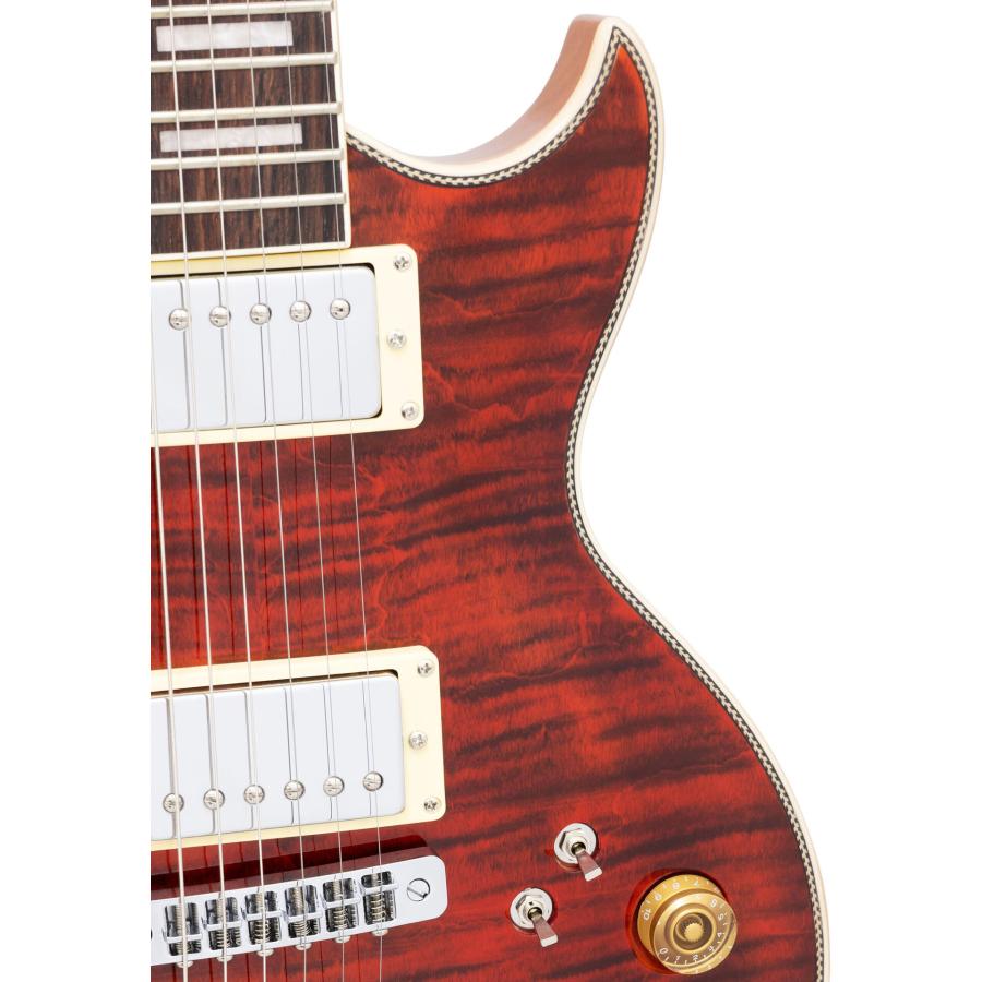 Aria ProII PE-700 SR(See-through Red) フレイムメイプルトップ エレキギター/ケース付の画像