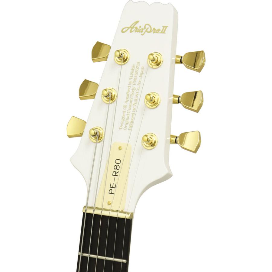 Aria ProII PE-R80/PWH(Pearl White) エレキギター/ハードケース付