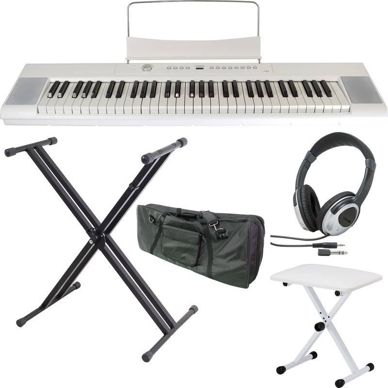 artesia A-61/WH/スタンド+ヘッドホン+イス+ケース付 61鍵 セミ・ウエイト鍵盤 モバイル・デジタルピアノ