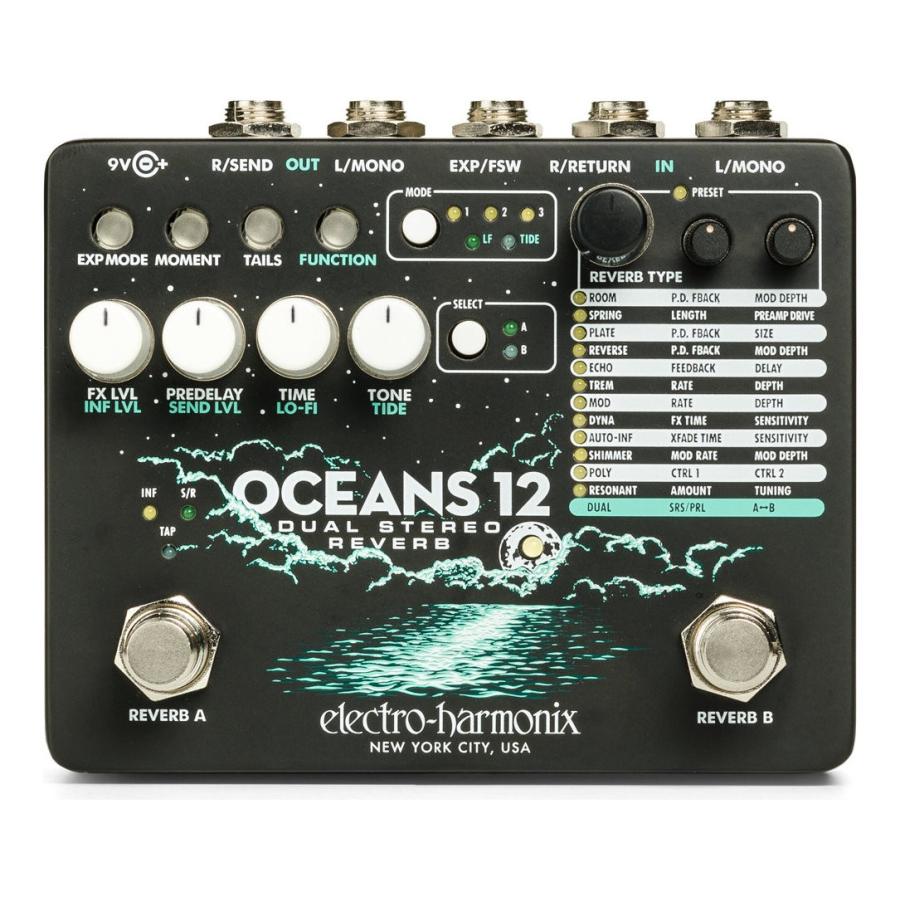 【送料込】Electro-Harmonix OCEANS 12リバーブ ELECTRO HARMONIX Oceans 12 Dual Stereo Reverb リバーブ/国内正規品