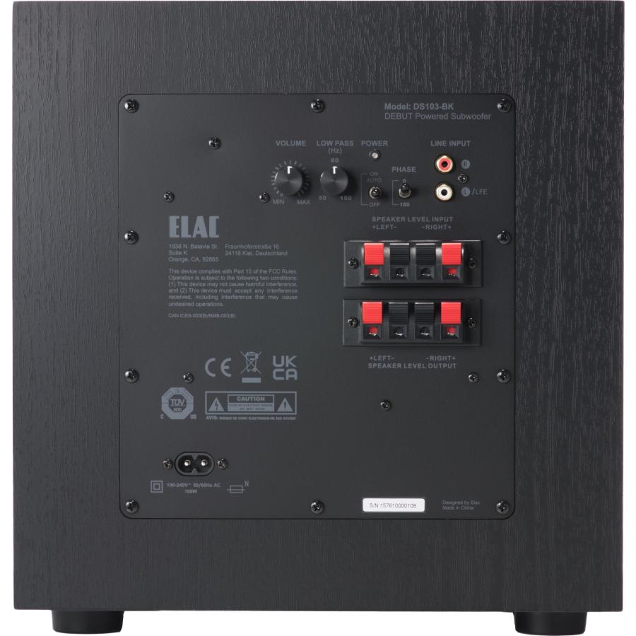 ELAC（エラック） ELAC DS-103 BK サブウーファー 密閉型アクティブ
