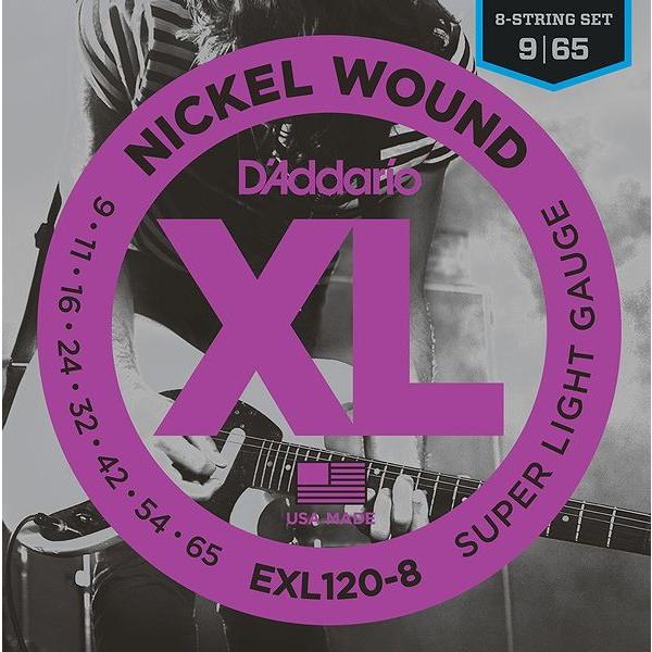 [弦×3セット]D'Addario EXL120-8 8弦ギター用SUPER LIGHT[09-65]/メール便発送・代金引換不可 ダダリオ｜aion