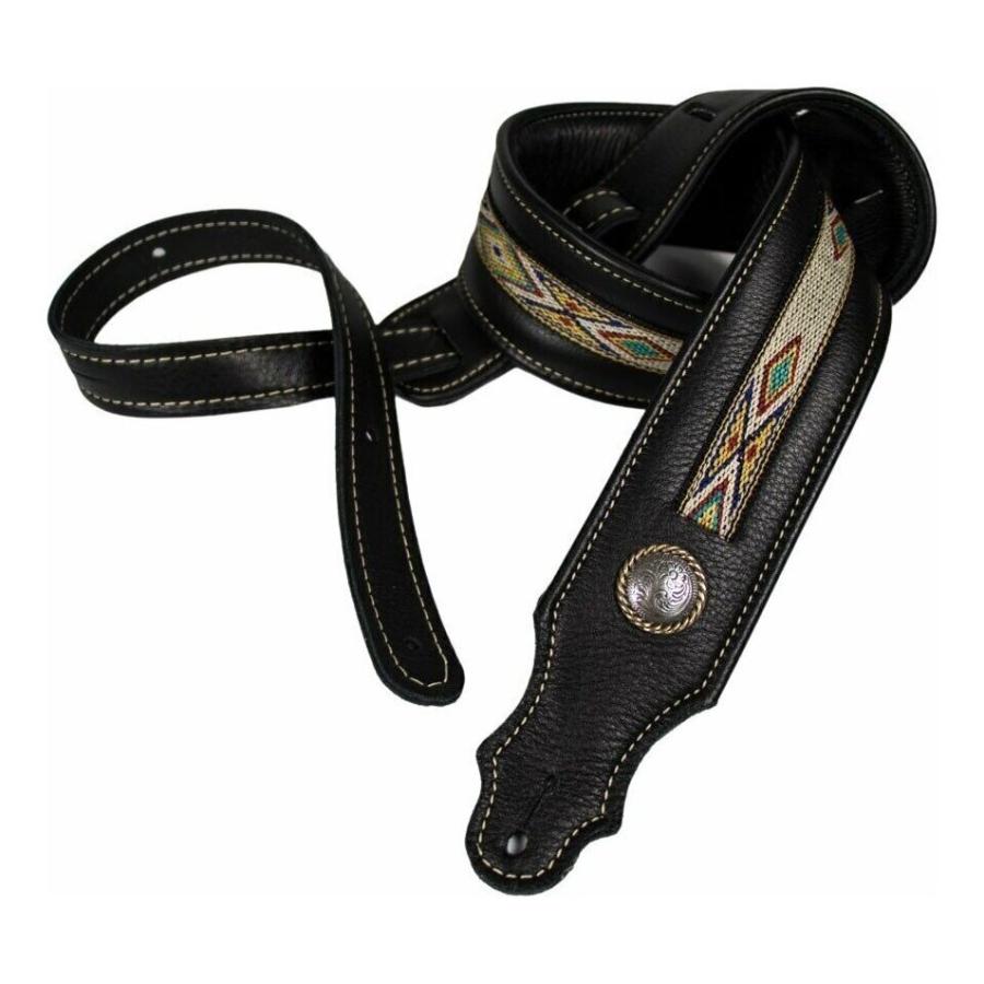 Franklin 11A-BK-N 本革 ギターストラップ レザー ストラップ Southwest Padded Leather Guitar Strap