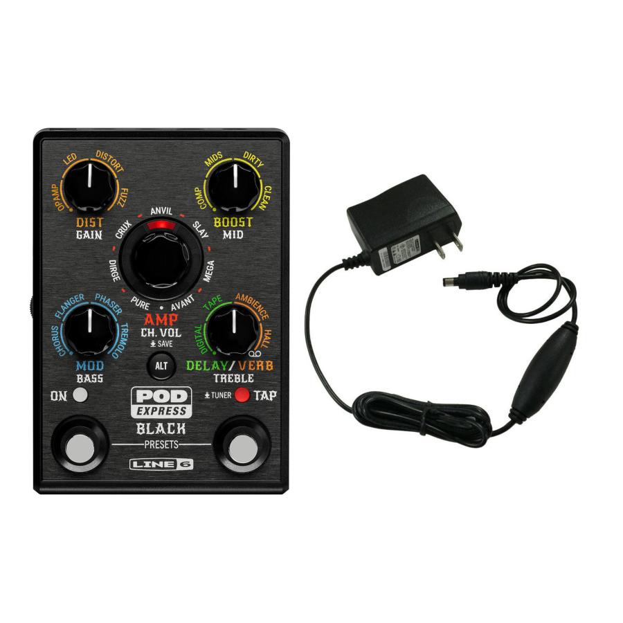 LINE 6 POD Express Black アダプター付き Line6 LINE6 POD Express Black + DC-1G ギター用 アンプ/エフェクト