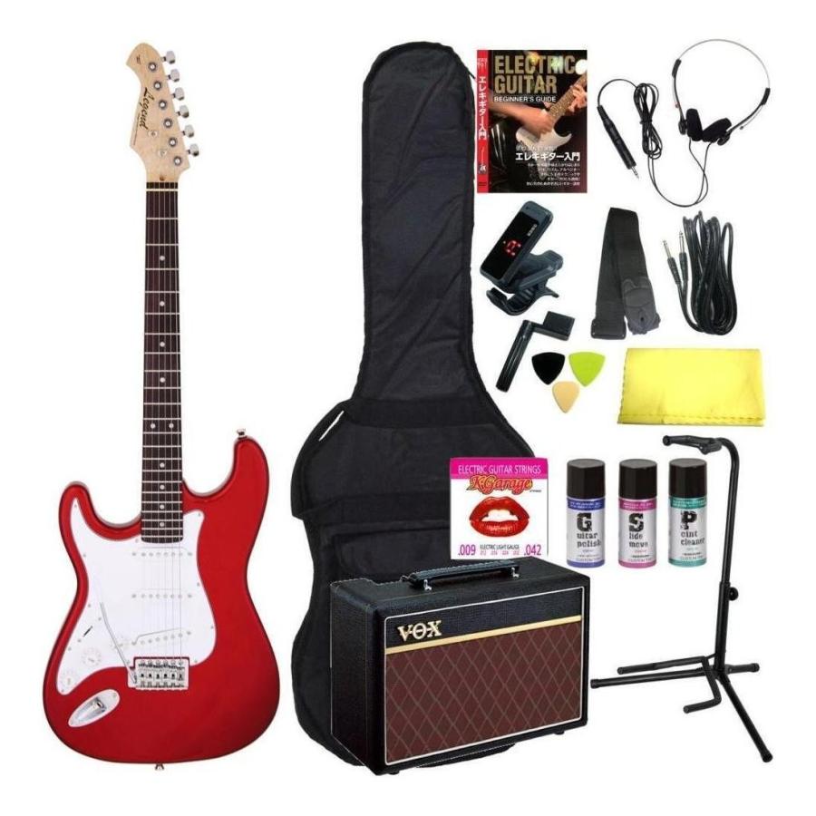 Legend LST-Z/L/H CA(Candy Apple Red)/完璧16点セット/VOXアンプ レフトハンド 左利き用 ストラトキャスター エレキギター 初心者セット 入門セット