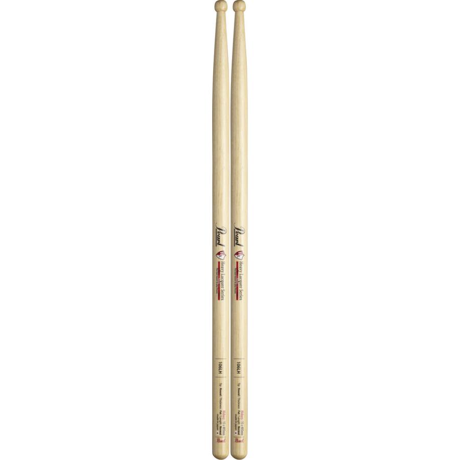 [ドラムスティック×6ペア]Pearl 106LH ヒッコリー ドラムスティック クリアヘビーラッカーフィニッシュ [15x405]_1