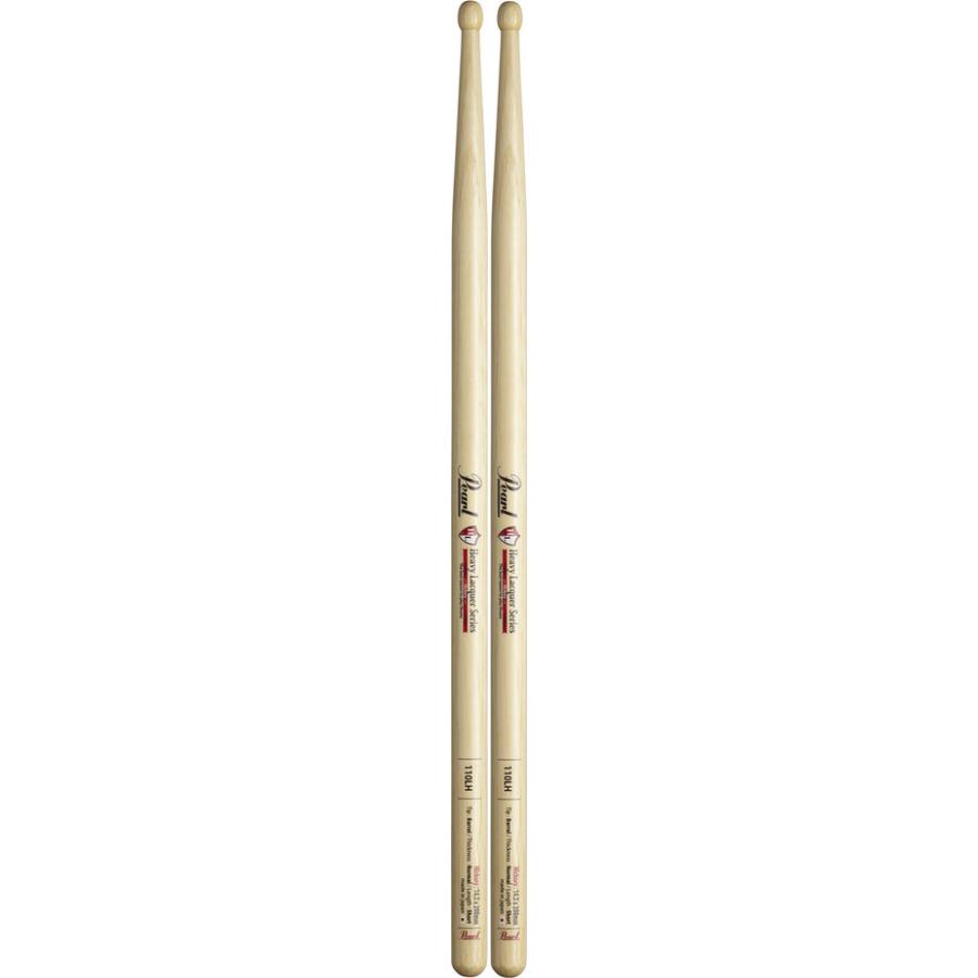 [ドラムスティック×6ペア]Pearl 110LH ヒッコリー ドラムスティック クリアヘビーラッカーフィニッシュ [14.5x398]_1