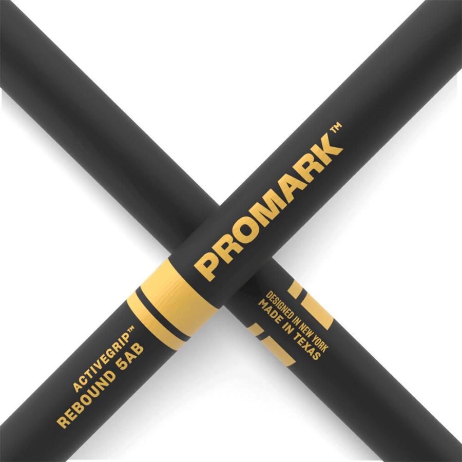 ProMark R5AB-AG/6ペア Rebound 5AB ActiveGrip Black ヒッコリー ドラムスティックの画像