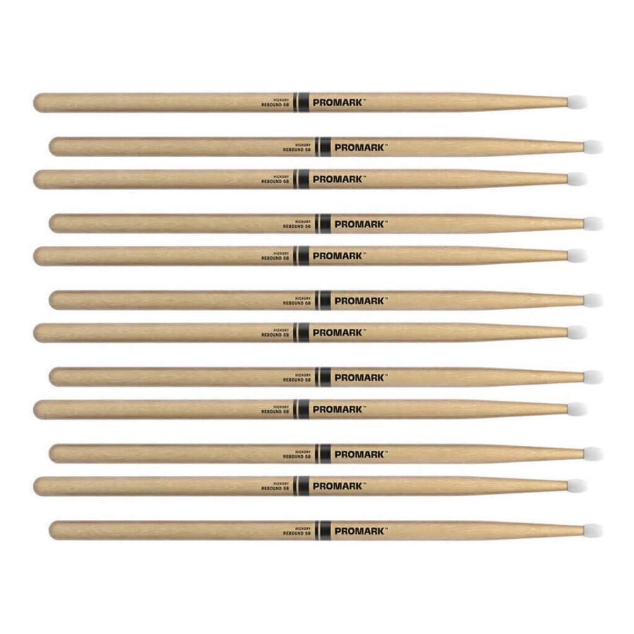 ProMark RBH595N/6ペア Rebound ラッカーフィニッシュ ヒッコリー ドラムスティック