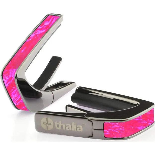 Thalia Capos Pink Angel Wing/Black Chrome タリア カポ Exotic Shellシリーズ ギター用 カポタストの画像
