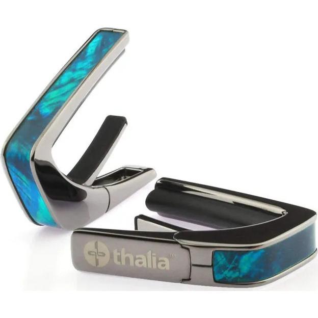 Thalia Capos Teal Angel Wing/Black Chrome タリア カポ Exotic Shellシリーズ ギター用 カポタストの画像