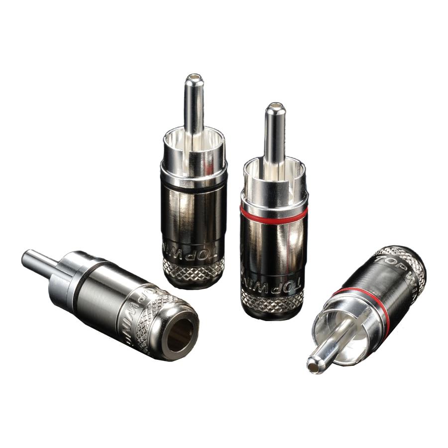 TOP WING Root RCA Plug (2ペア入り) 銀メッキ 中空コンタクト採用 RCAプラグ TW-RRP-2PI/メール便発送・代金引換不可 | 