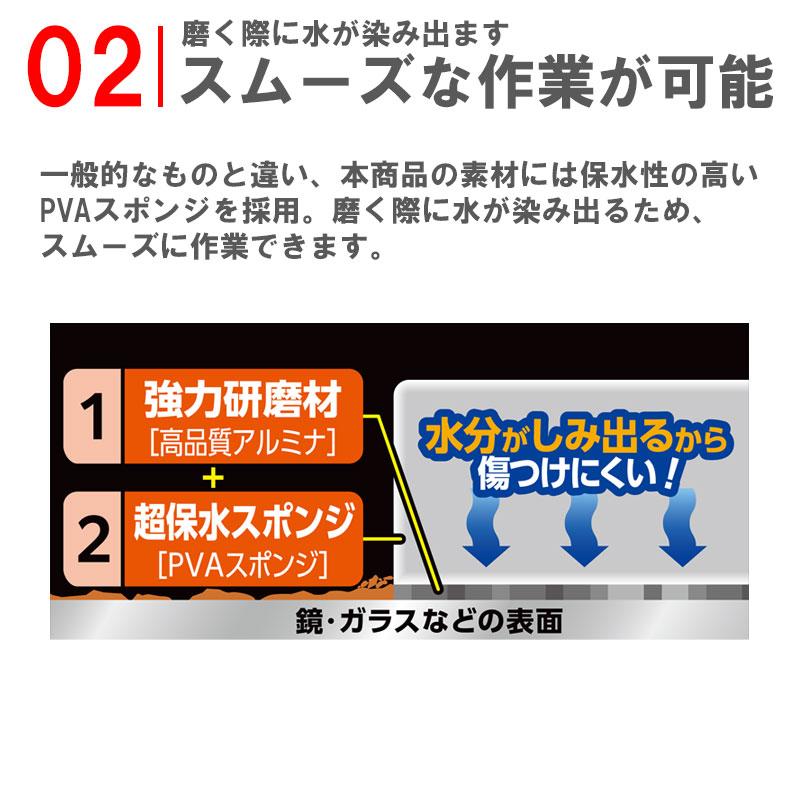 メーカー公式 アイオン 鏡ガラス用汚れ落とし ソフトタイプ 水アカ取りパッド うろこ取り 鏡磨き アルミナ砥粒 お風呂 ウロコ 研磨 掃除 洗剤不要 日本製 | アイオン | 02