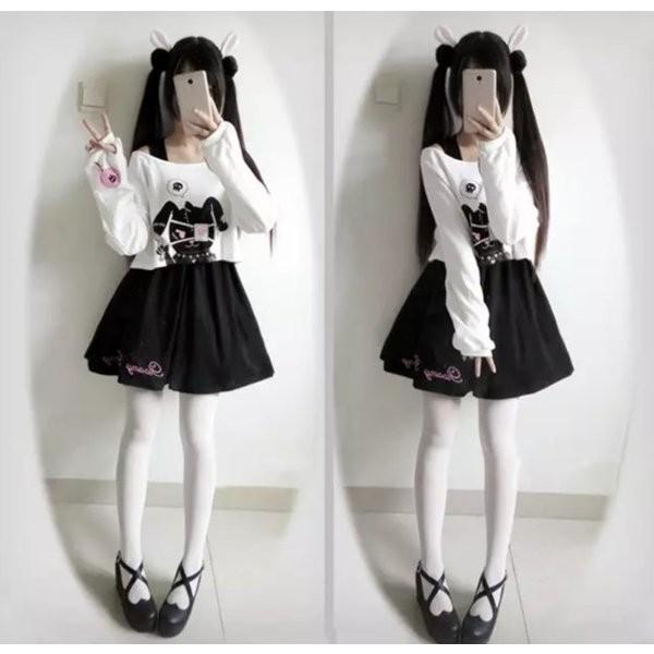眼帯ウサギ セットアップ レディース 長袖 ロリータ 病みかわ 韓国 オルチャン 韓流 つぎはぎラビット ゴシック 1 0530 6 Aio 通販 Yahoo ショッピング